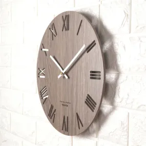 14 Inch Harajuku Minimalist Wood Wall Clock Livingroom Retro Rome Number Clock Personality Hollow Out Clock for Home Decor