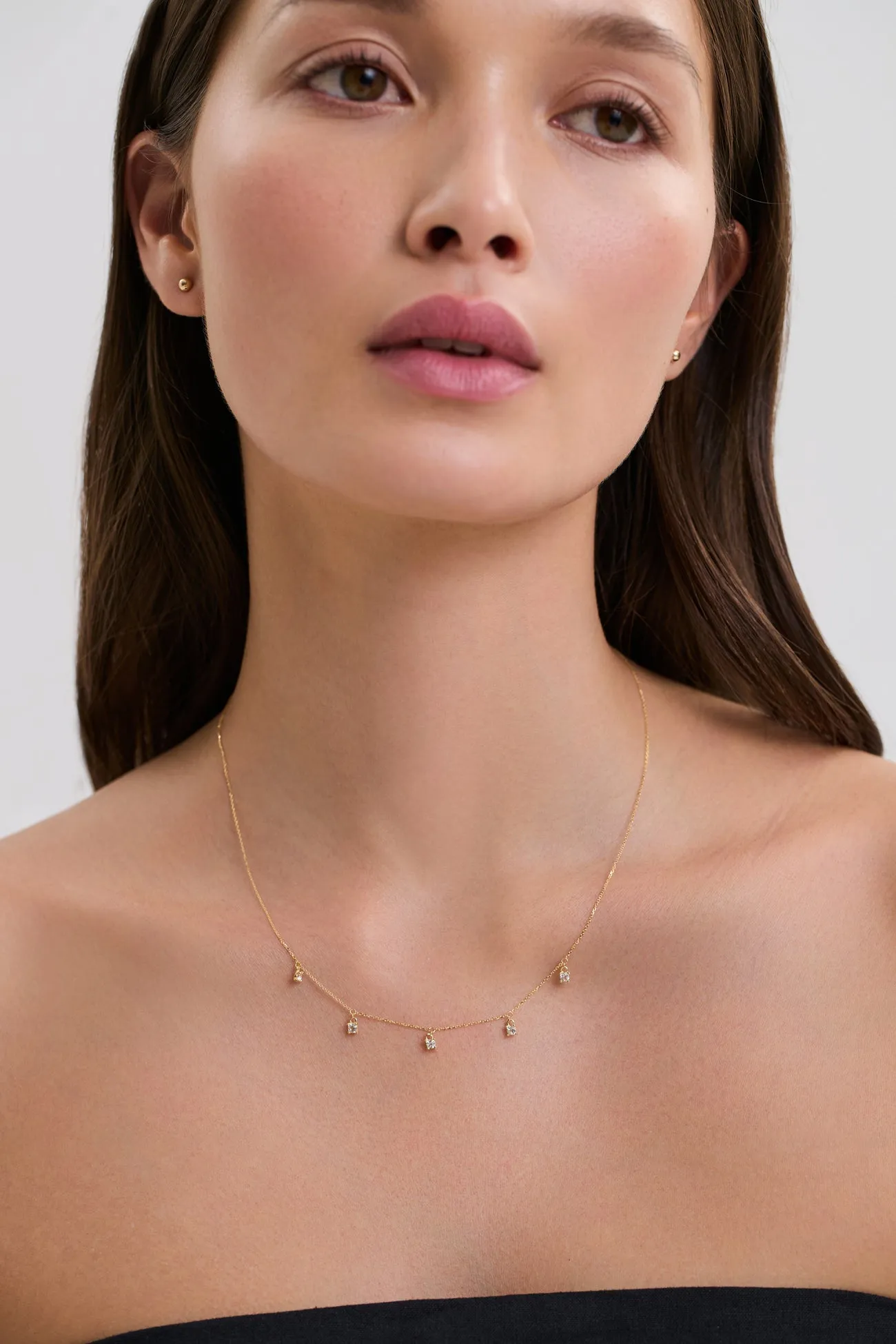 14k Gold Sparks Dangle Necklace