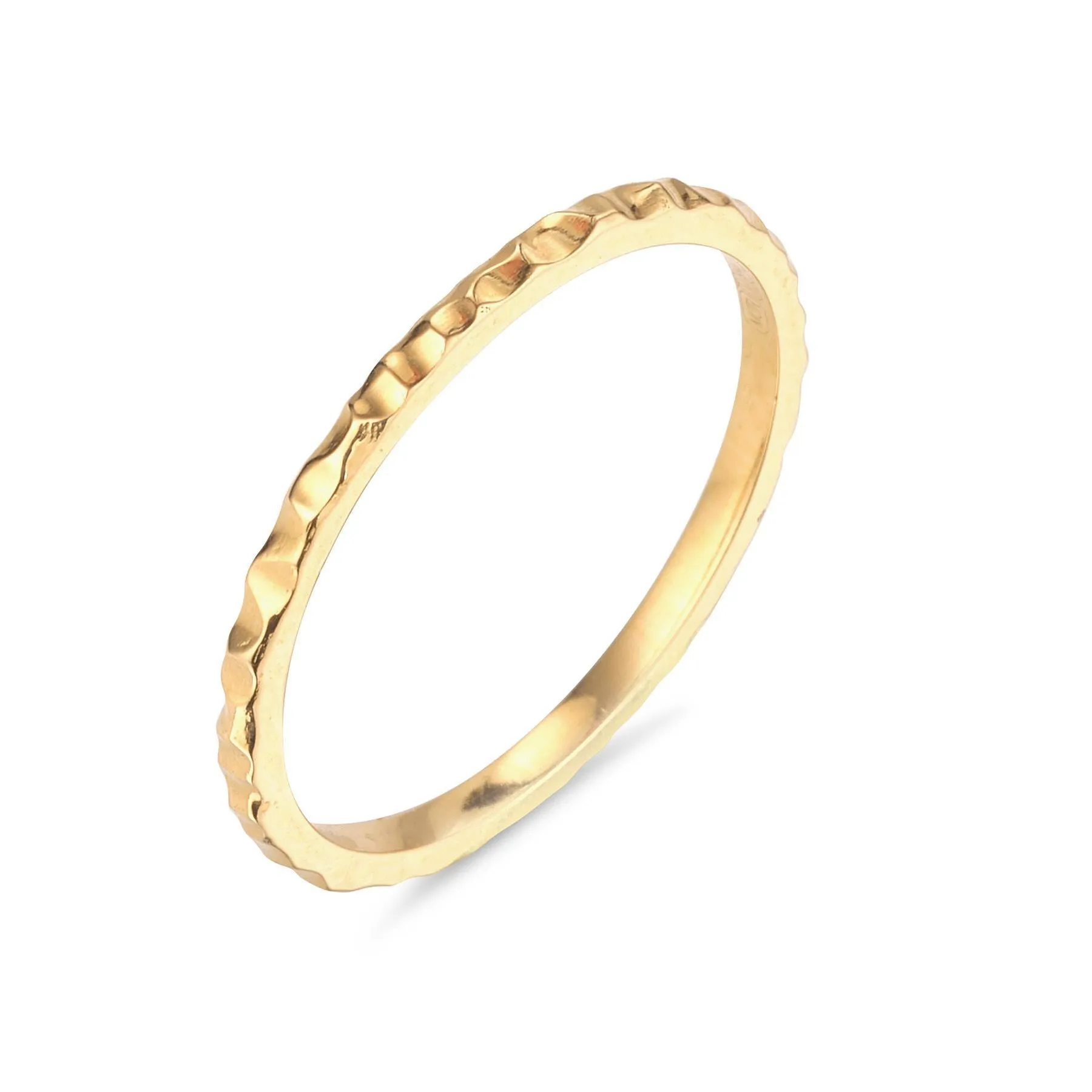 18kt Gold Hammered Stackable Ring