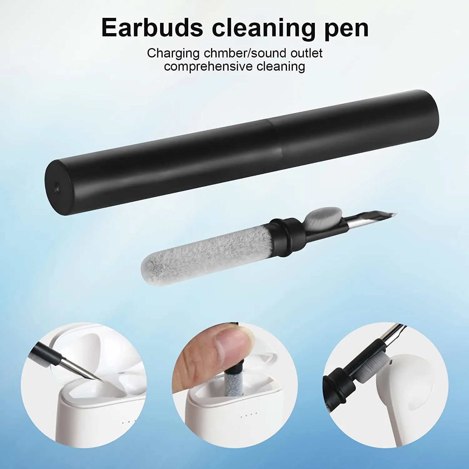 2 Pack Bluetooth Earbuds Cleaning Tool-Black