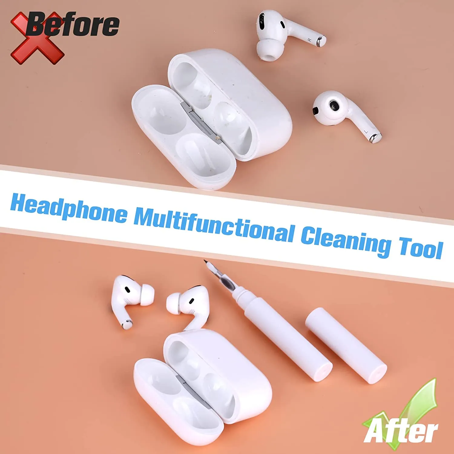 2 Pack Bluetooth Earbuds Cleaning Tool-White