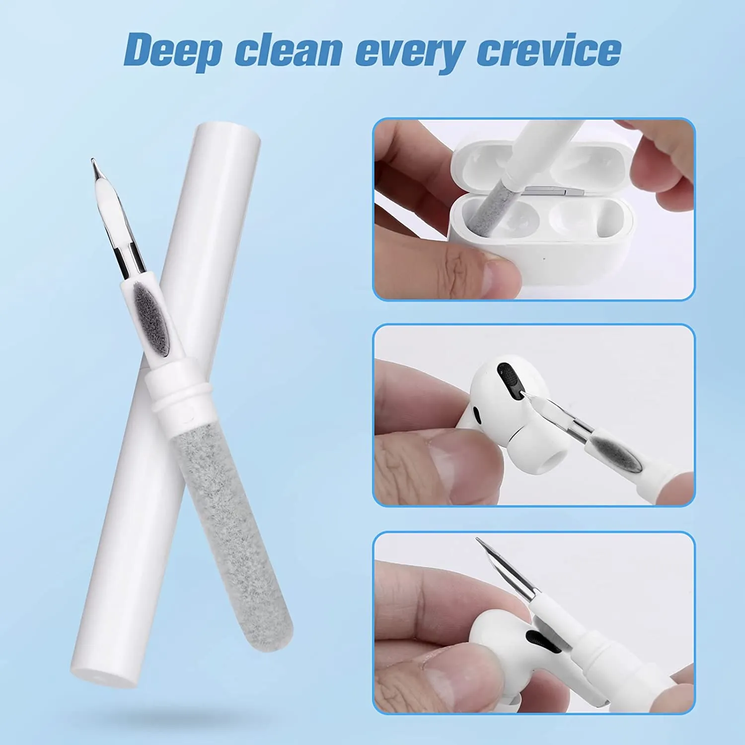 2 Pack Bluetooth Earbuds Cleaning Tool-White