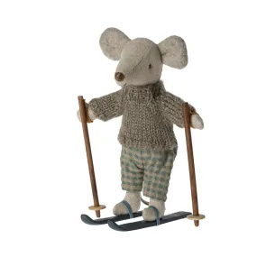 2023 Maileg Big Brother Winter Mouse with Ski Set