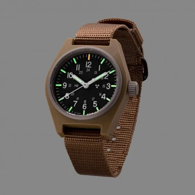 34mm Desert Tan General Purpose Quartz (GPQ) Ballistic Nylon Watch