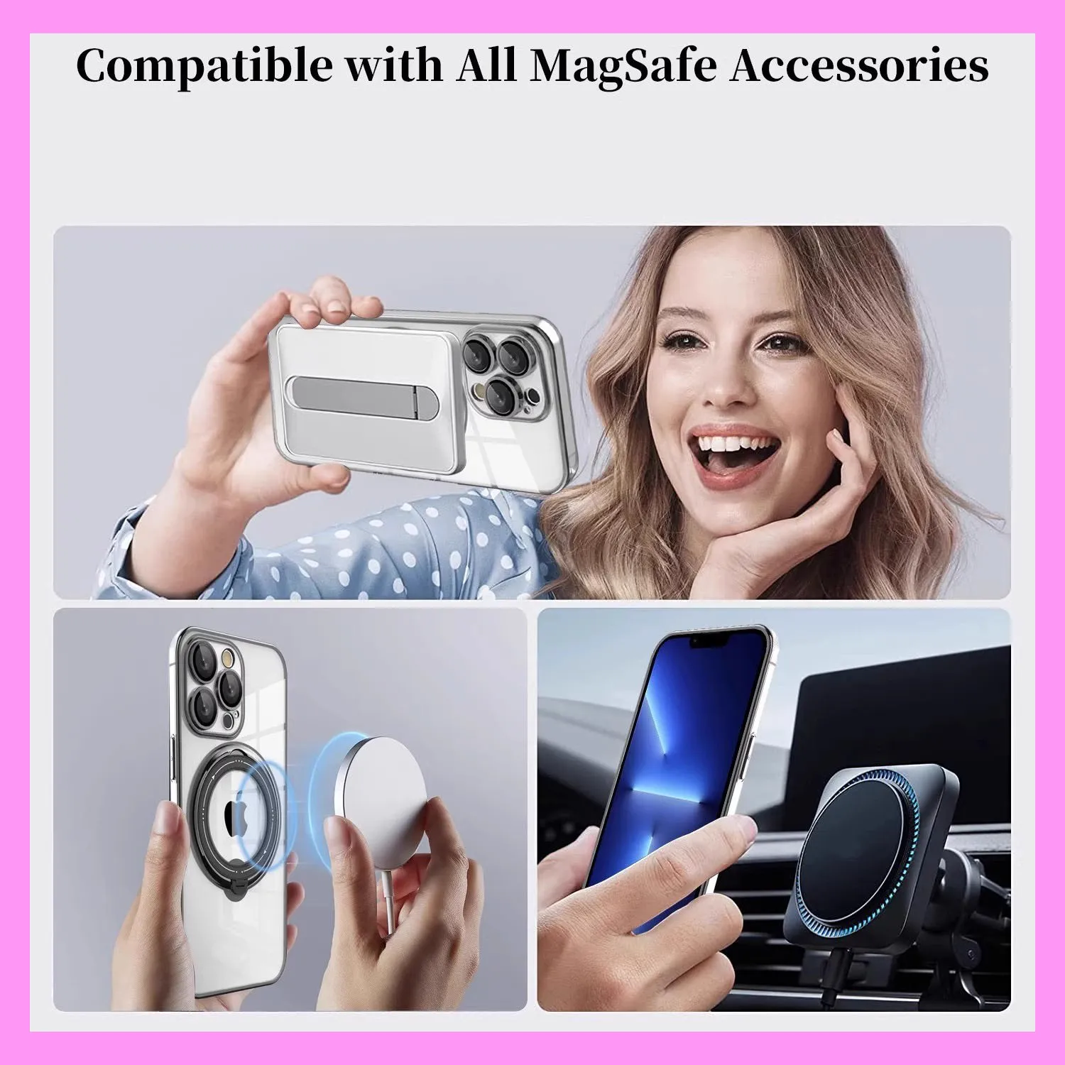 【9-03.2#】360-Degree Rotating Stand, Magnetic, Shockproof iPhone Case