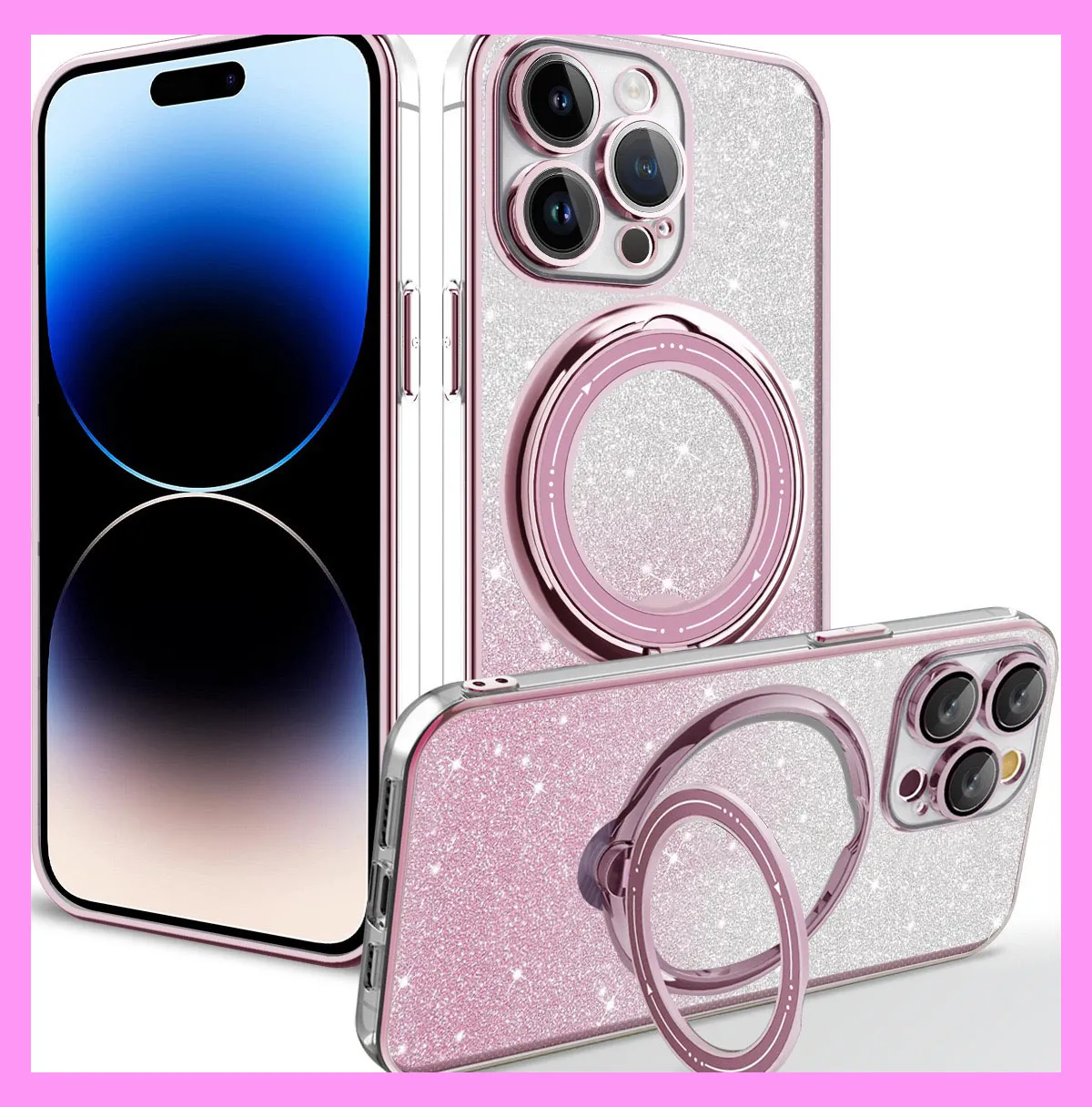 【9-03.2#】360-Degree Rotating Stand, Magnetic, Shockproof iPhone Case