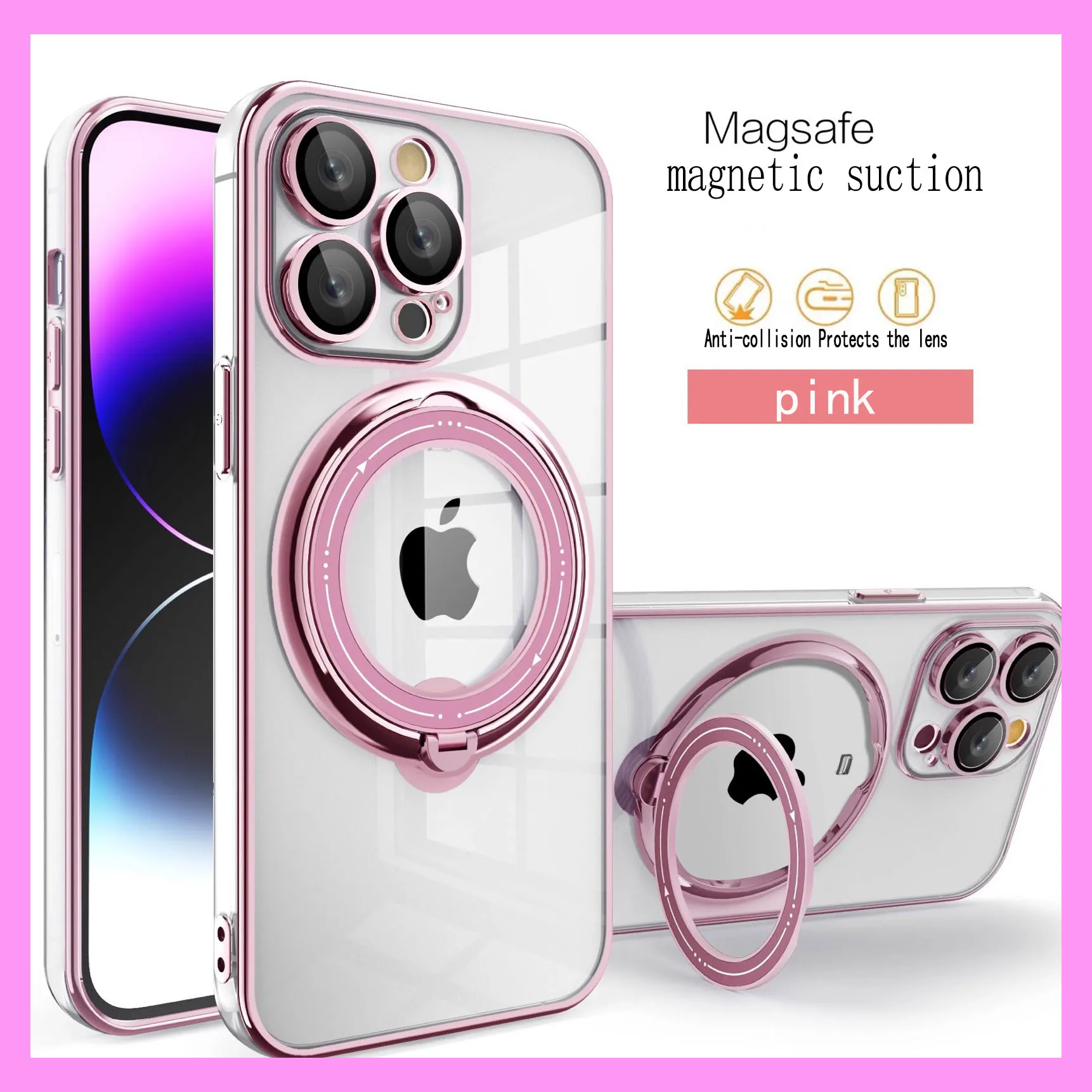 【9-03.2#】360-Degree Rotating Stand, Magnetic, Shockproof iPhone Case