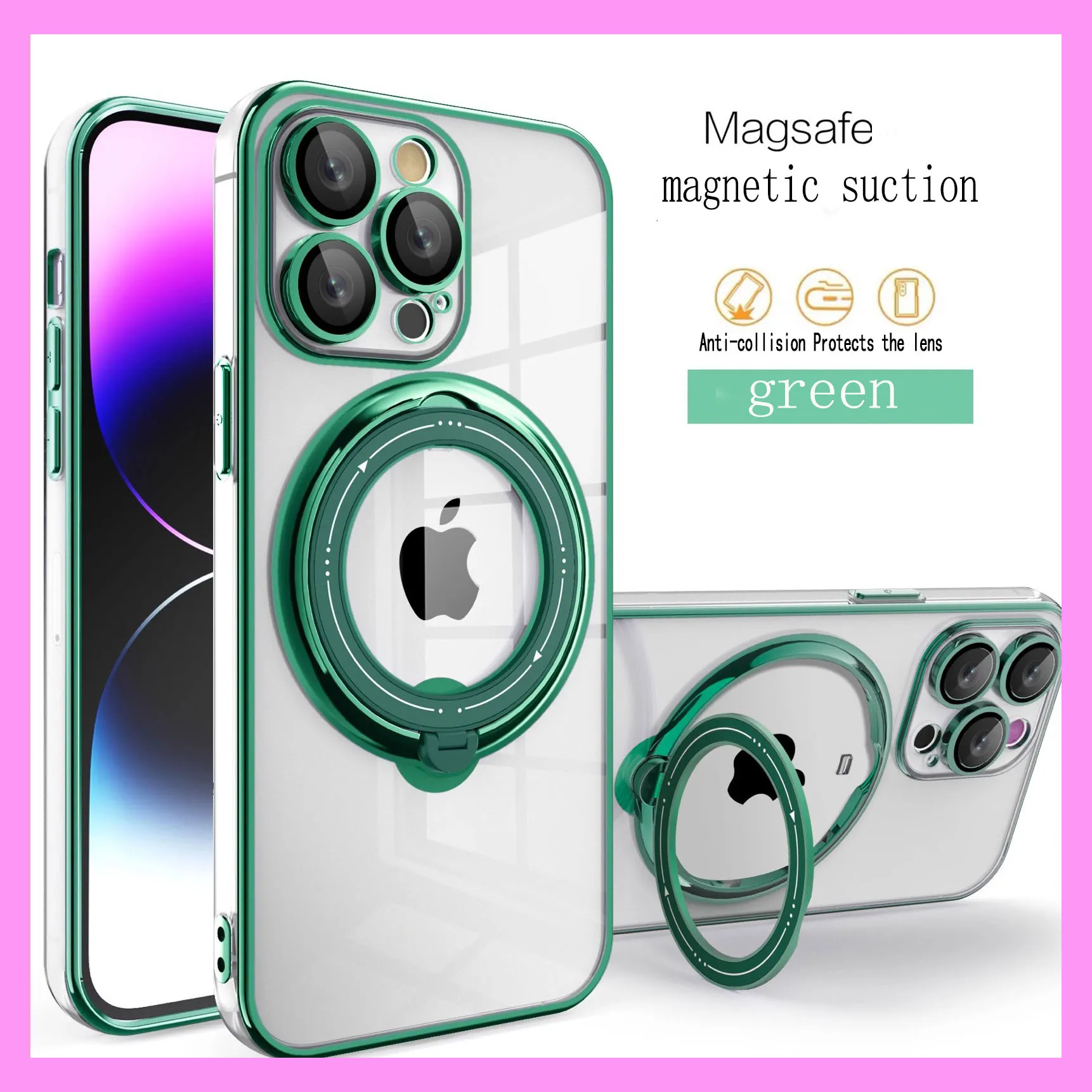 【9-03.2#】360-Degree Rotating Stand, Magnetic, Shockproof iPhone Case