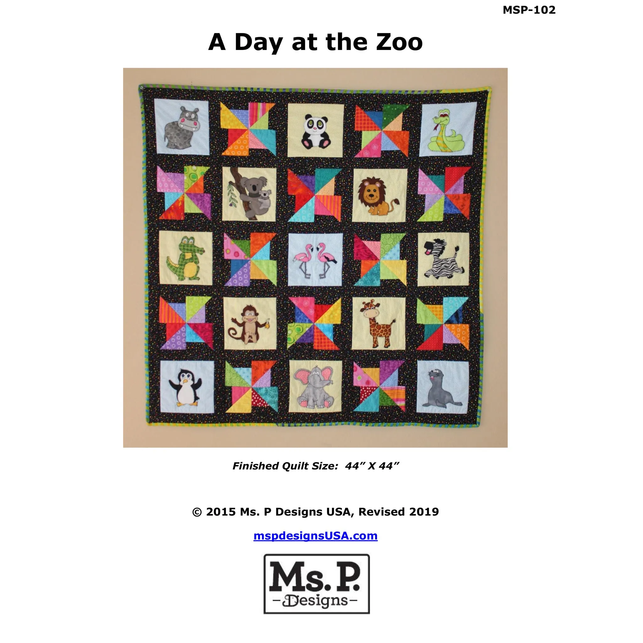 A Day at the Zoo Quilt MSP-102e - Downloadable Pattern