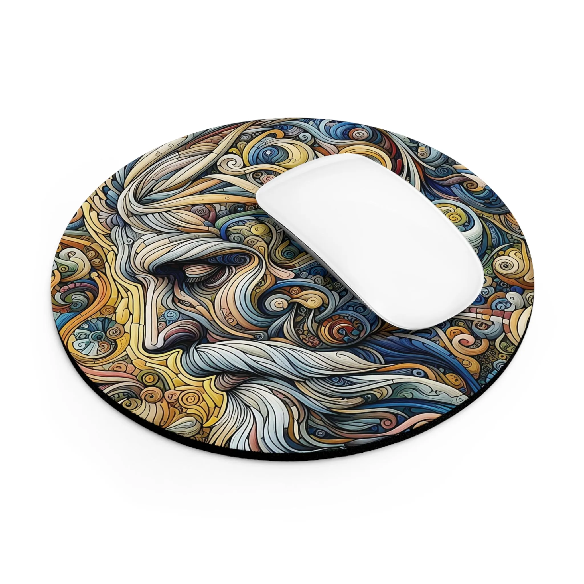 Abstract and colorful design of an old person Mouse Pad