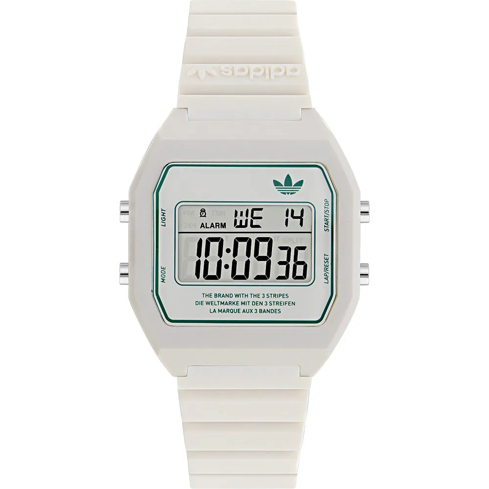 Adidas AOST23557 Digital Two White Resin Unisex Watch