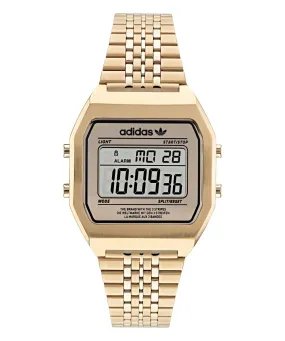 Adidas Unisex Digital Two Gold-Tone Watch AOST22074