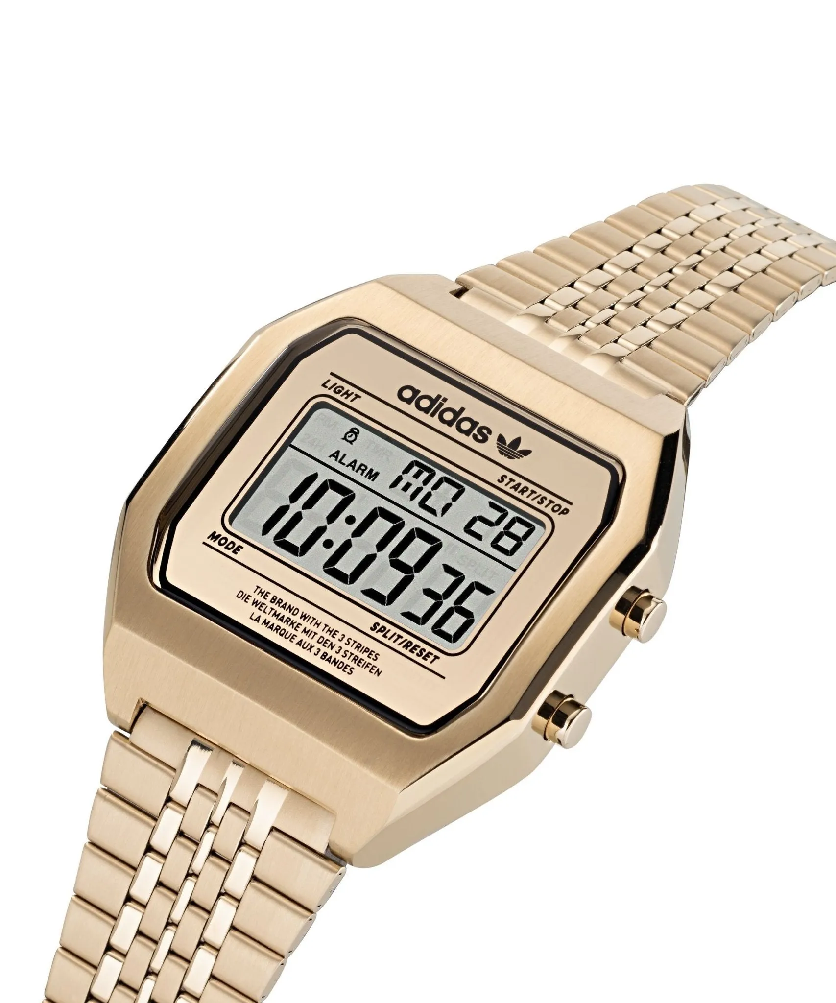 Adidas Unisex Digital Two Gold-Tone Watch AOST22074