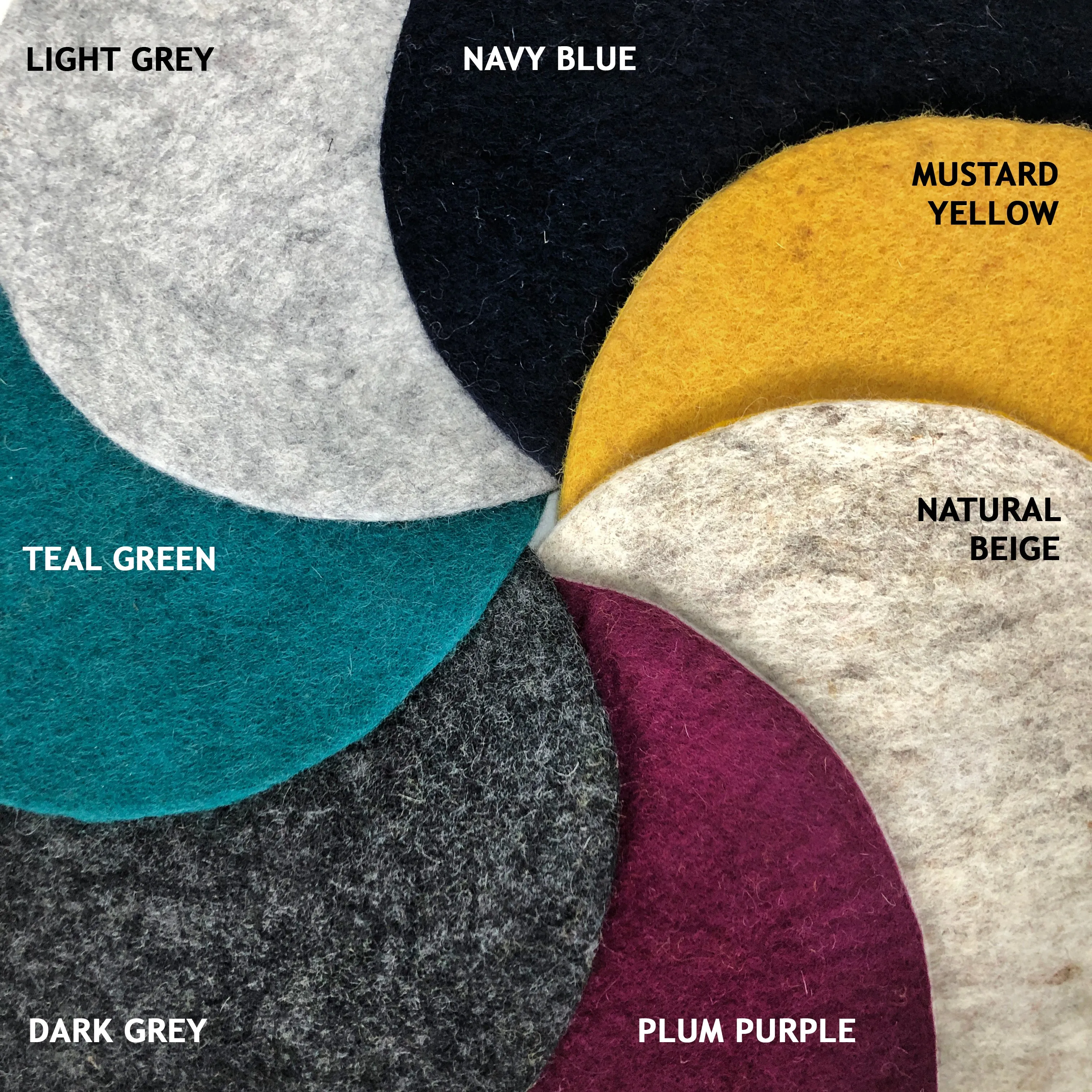 AGNI Felt Flat Table Mats 28cm 4pc Set (WS)