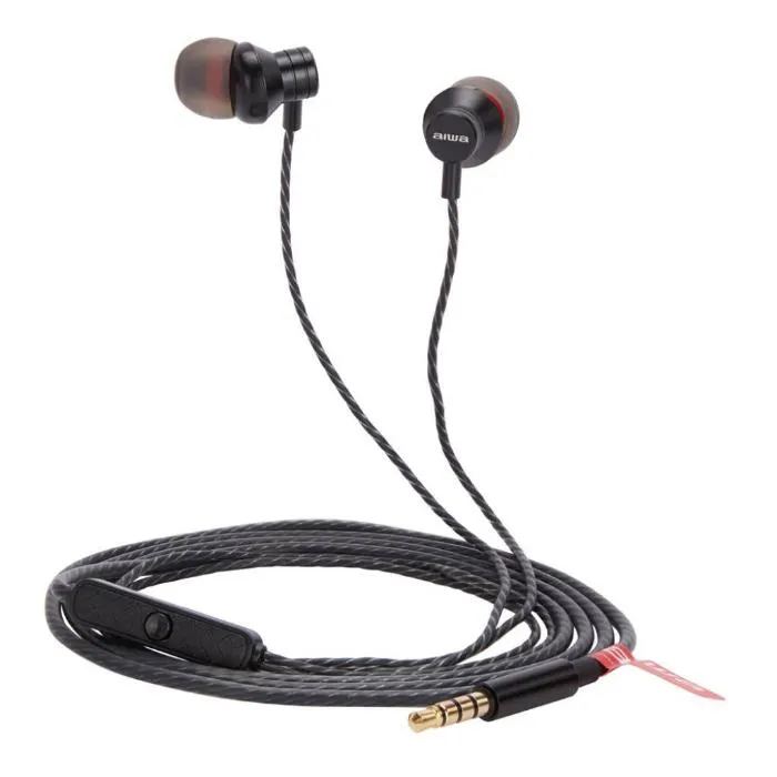 Aiwa Stereo in Ear Headphones, Black