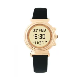 Alfajr WF-14L Round Gold Plated Stainless Steel Azan Prayer Watch