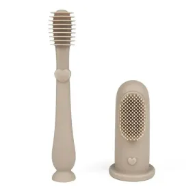 Ali   Oli - Baby Finger Toothbrush & Tongue Cleaner Oral Set, Sand