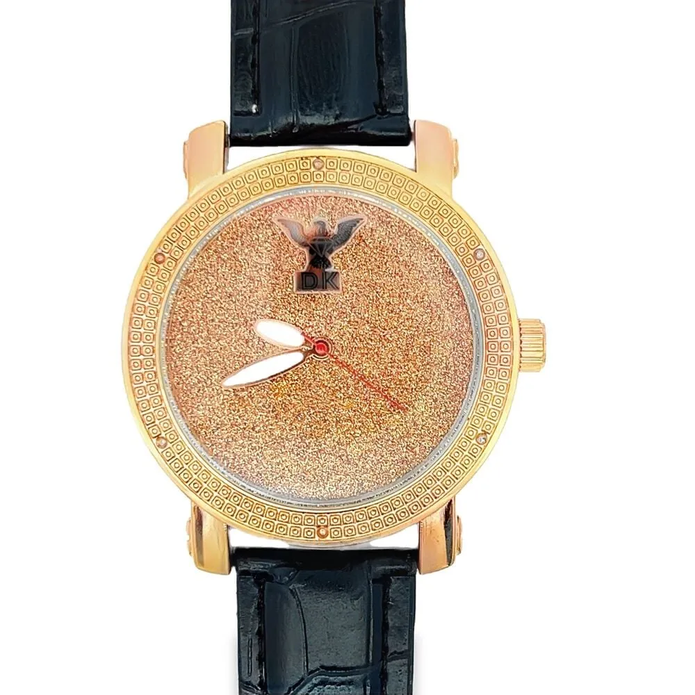 All Rose Gold Hip Hop Real Diamond Watch