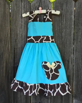 Aqua Safari Minnie Mouse Dress