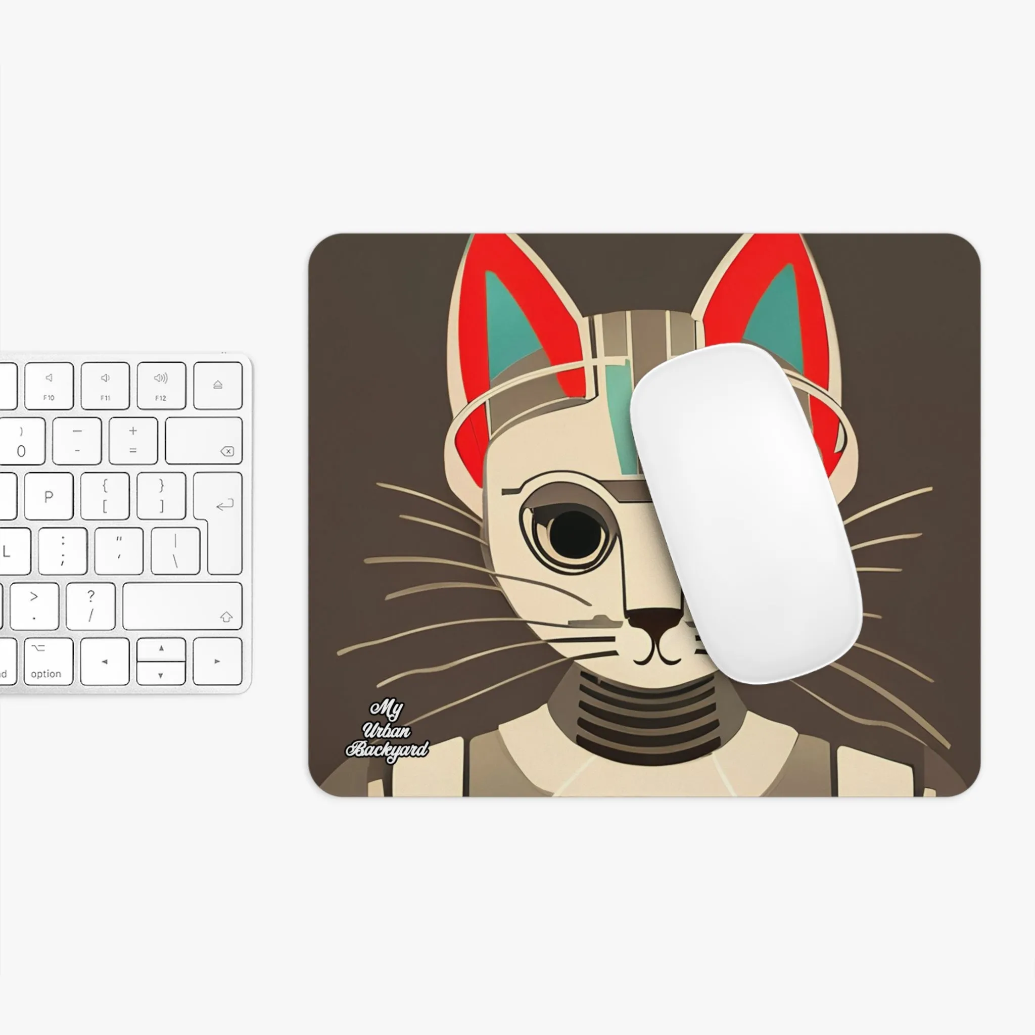 Art Deco Cat, Computer Mouse Pad - for Home or Office