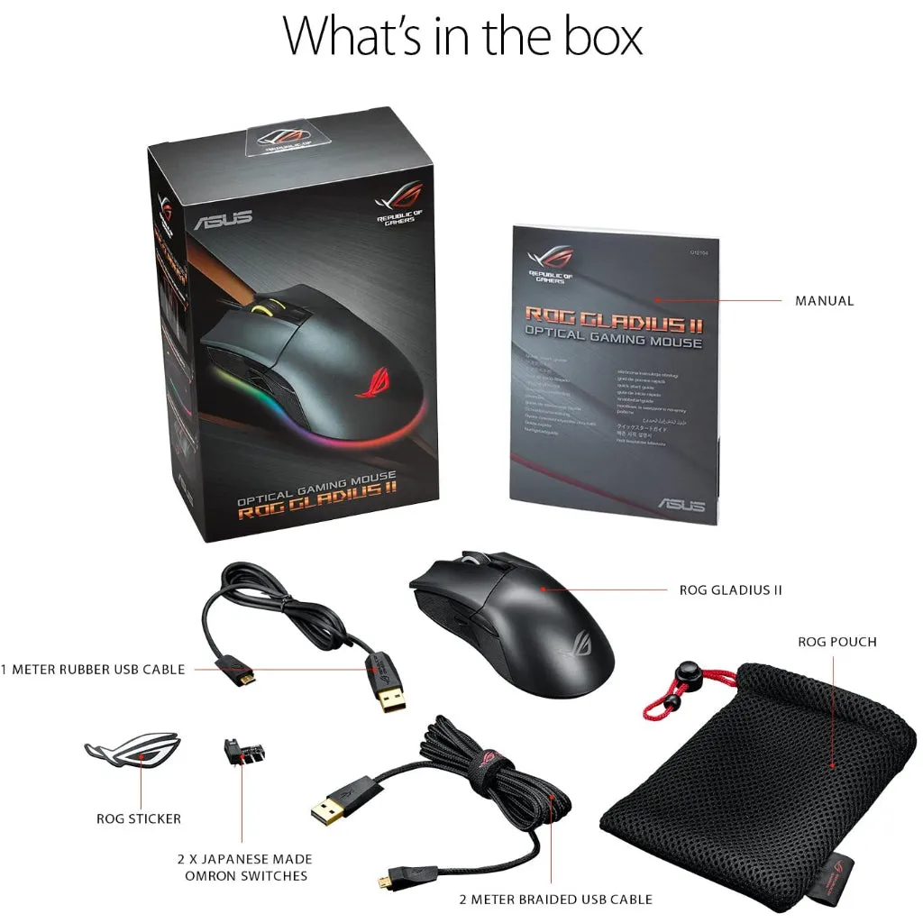 ASUS ROG Gladius II Aura RGB Gaming Mouse