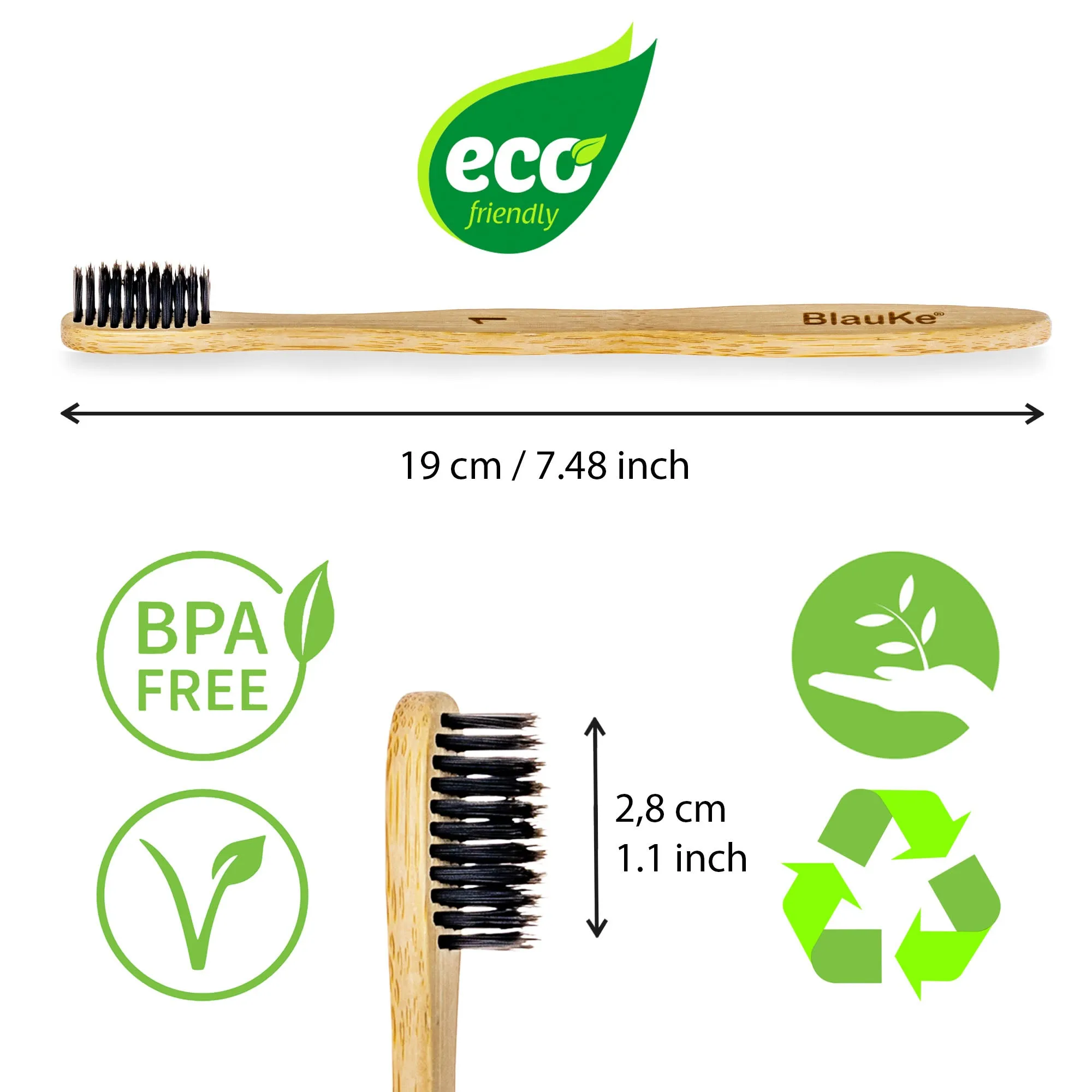 Bamboo Toothbrush Set 4-Pack - Soft Bristles