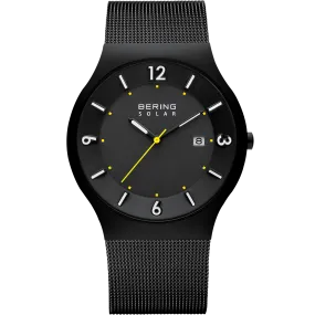 Bering Solar Brushed Black Mesh Watch