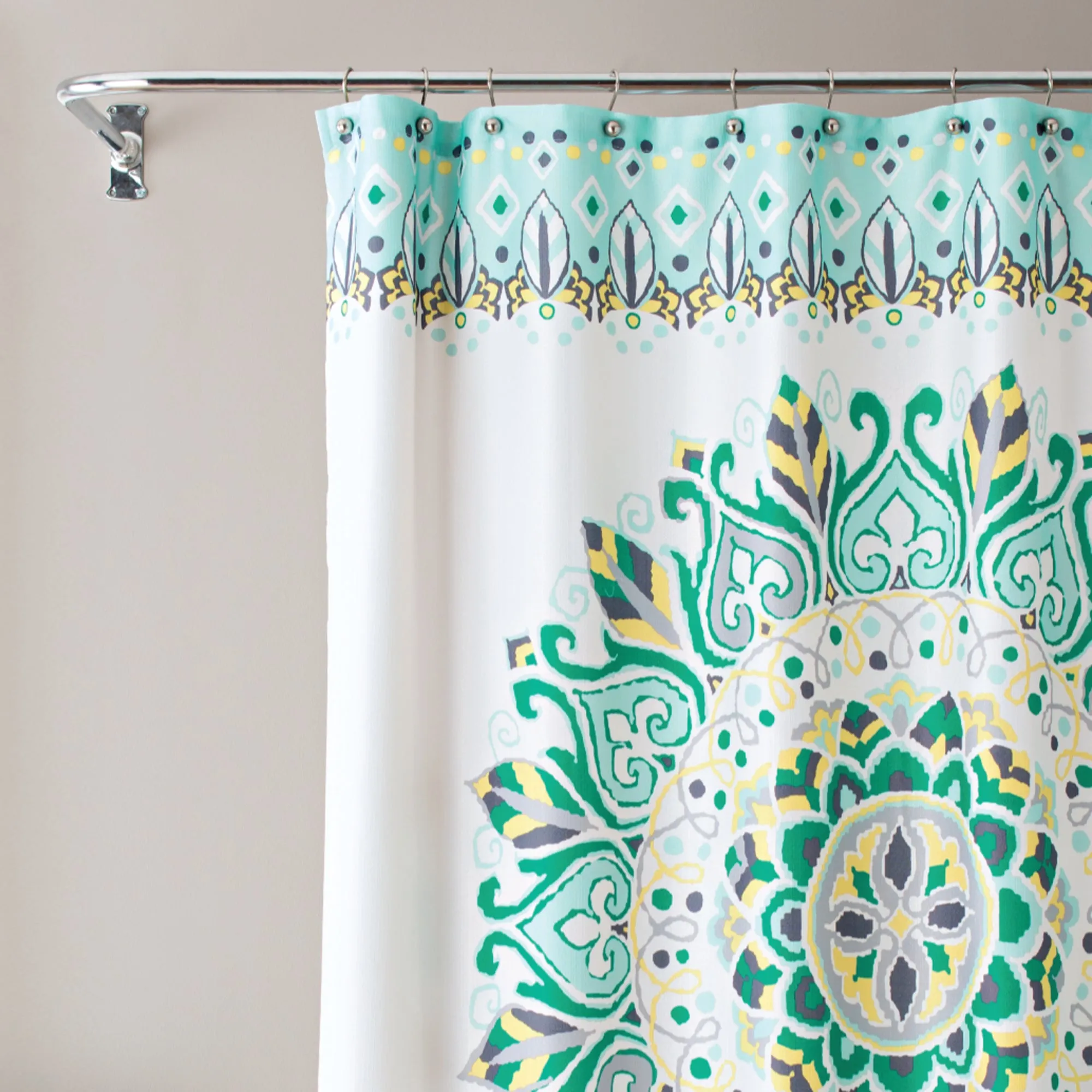 Better Homes & Gardens Medallion Fabric Shower Curtain, Multicolor, 72x72