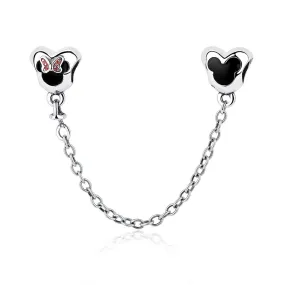 Black Mickey and Minnie Mouse Safety Chain