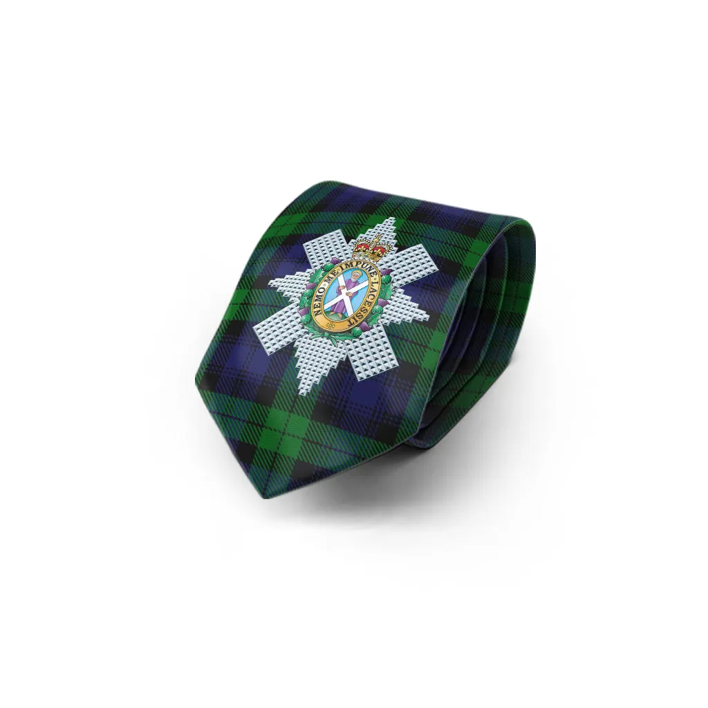 Black Watch Tartan Classic Necktie with Family Crest