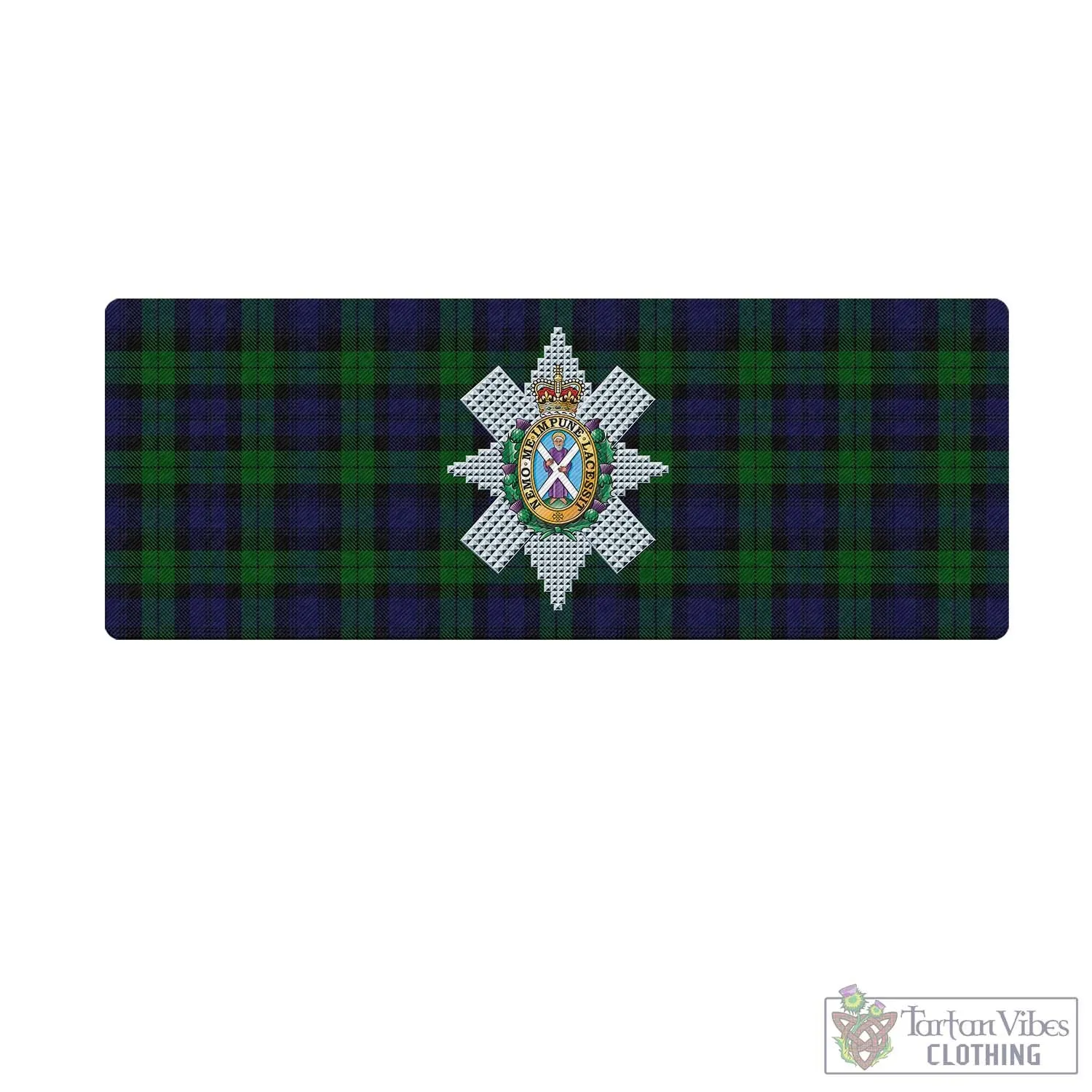 Black Watch Tartan Mouse Pad with Family Crest