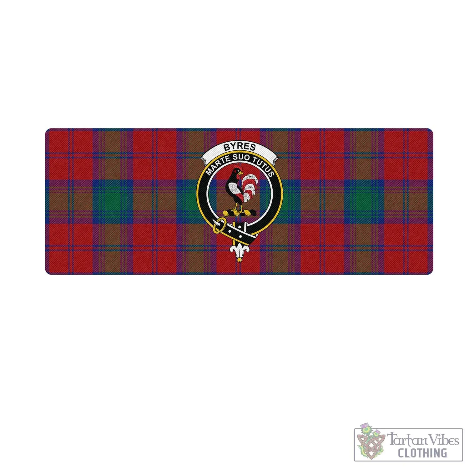 Byres (Byses) Tartan Mouse Pad with Family Crest