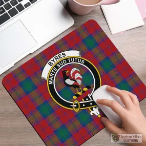 Byres (Byses) Tartan Mouse Pad with Family Crest