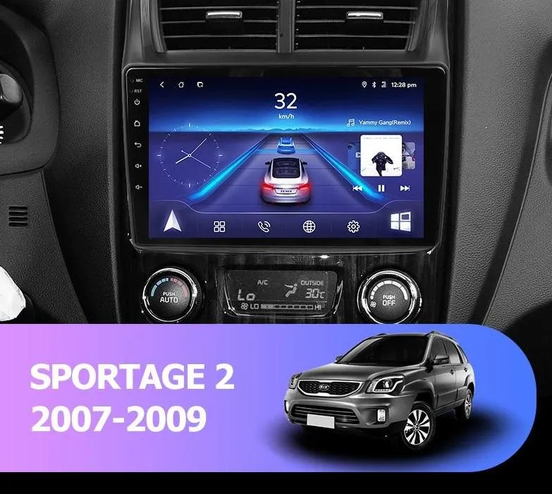 Car Dealz 9" Android 10.0 Kia Sportage 2 2007-2009 w CAM In Dash Plus OEM Fascia