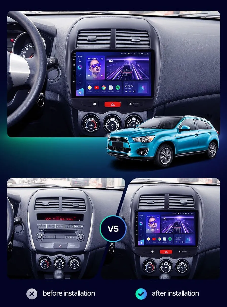 Car Dealz Elite 4G Data Model 10.2" Android 12.0 For Mitsubishi ASX 1 2010 - 2016 In Dash Plus OEM Fascia