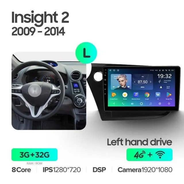 Car Dealz Premium Advanced 4G Data Model 10.2" Android 12.0 For Honda Insight 2 LHD RHD 2009 - 2014