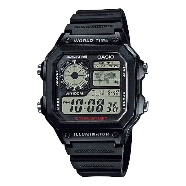 Casio Black Digital Unisex AE1200WH-1A / AE-1200WH-1A