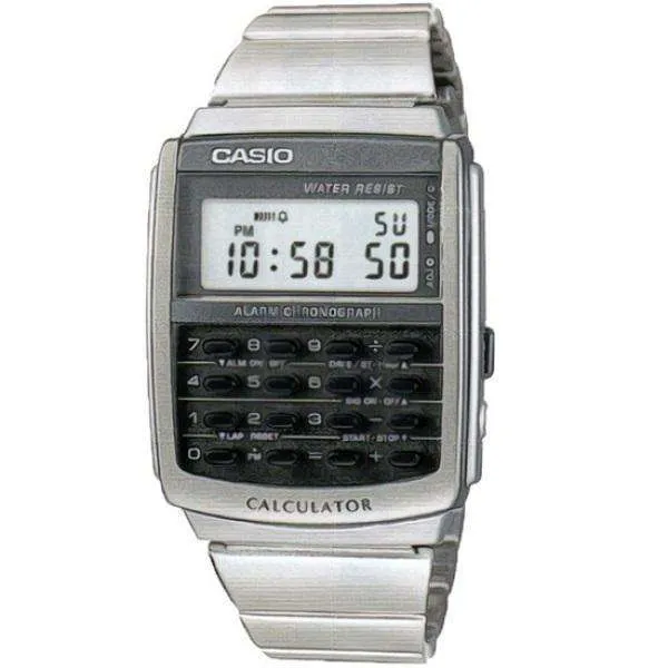 Casio CA-506-1D Silver Stainless Calculator Watch for Men and Women