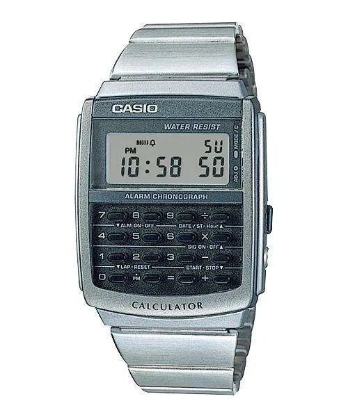 Casio CA-506-1D Silver Stainless Calculator Watch for Men and Women