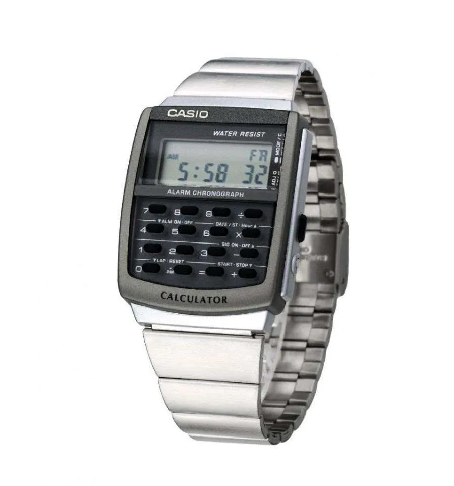 Casio CA-506-1D Silver Stainless Calculator Watch for Men and Women