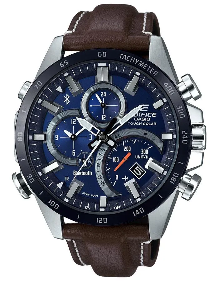 Casio Edifice EQB501 Series Smartphone Link Watch - Stainless Steel - Leather