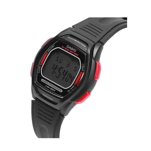 Casio LW-201-4AVDF Digital Black Silicone Strap Watch for Women