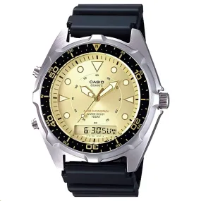 Casio Men's Ana-Digi Watch - Marine Gear Chrono Black Resin Strap | AMW-320R-9AVCF