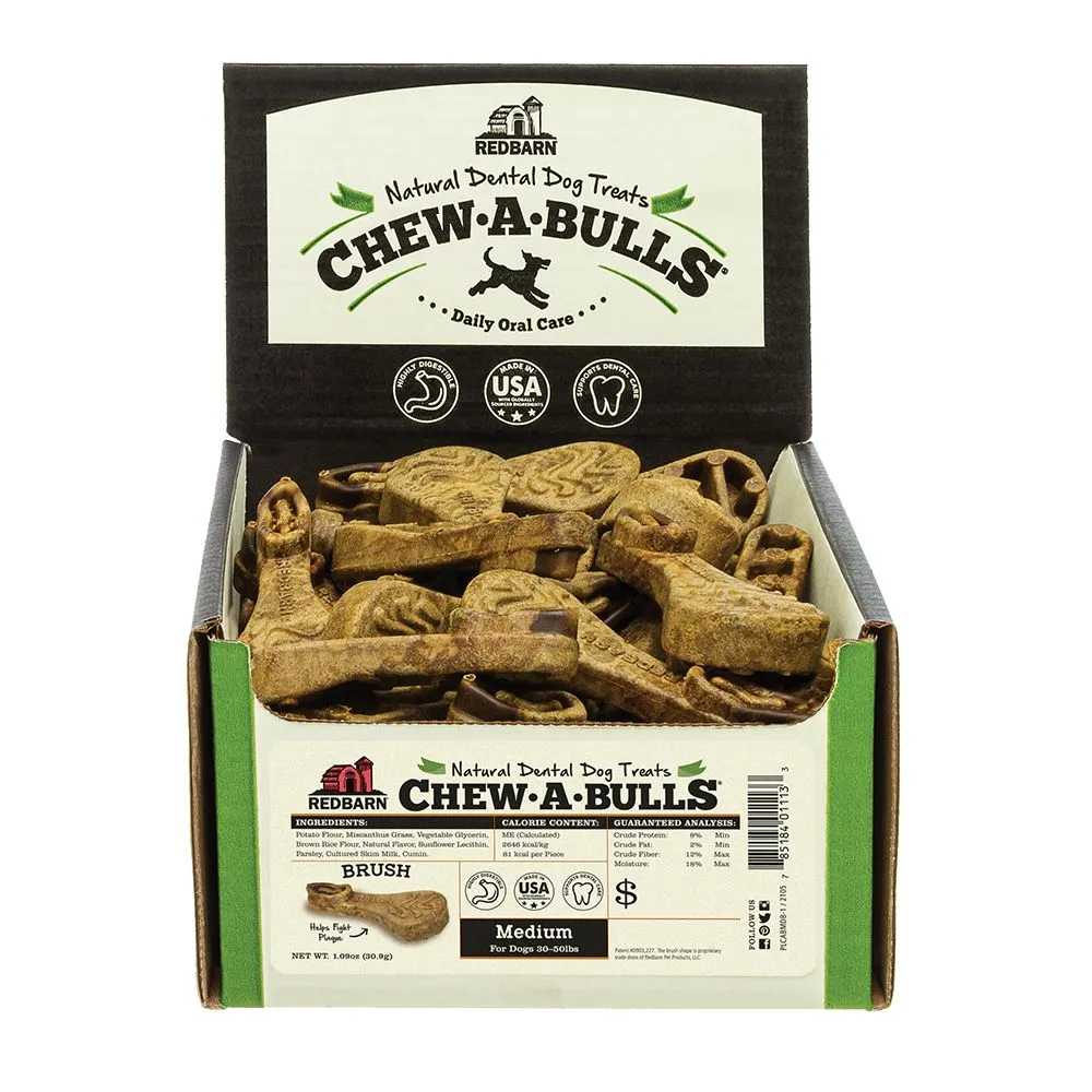 Chew-A-Bulls Brush Dog Chews - Medium