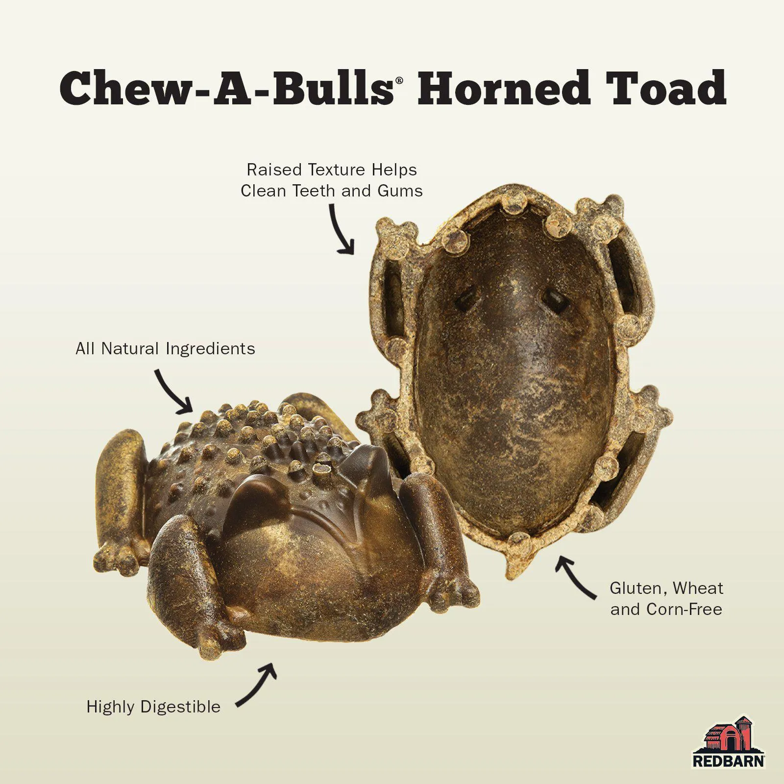 Chew-A-Bulls Horned Toad Dog Chews - Medium