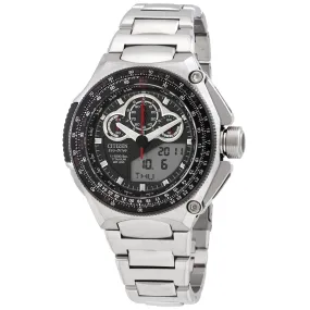 Citizen Eco-Drive Alarm Chronograph Quartz Analog-Digital Black Dial Men's Watch JW0071-58E