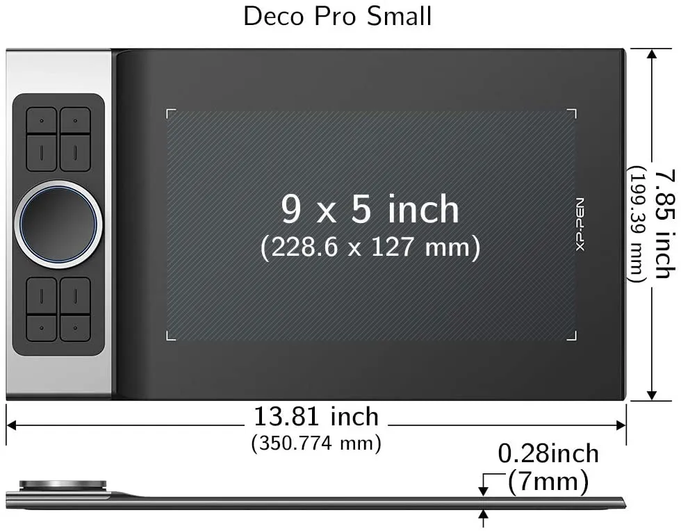 [CLEARANCE] XP-Pen Deco Pro Small Wireless 9in x 5in Ultrathin Connection Graphic Drawing Pen Tablet with Bluetooth, Double-Wheel Toggle, 8 Express Hotkeys and A41 Battery-Free 8192 Levels Pressure Sensitive Stylus for Digital Arts