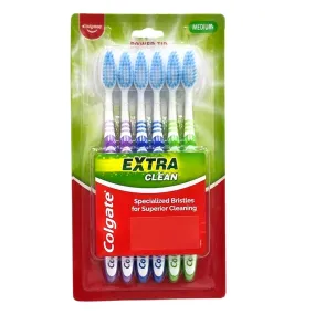 Colgate Extra Clean Toothbrush Family Pack - Medium (Pack of 6)