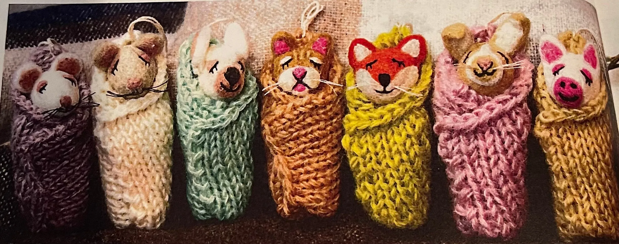 COZY CRITTERS ANIMAL ORNAMENTS