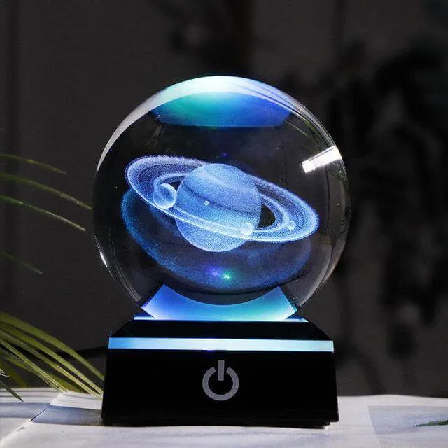 Crystal Globe Solar System Planet Lamp